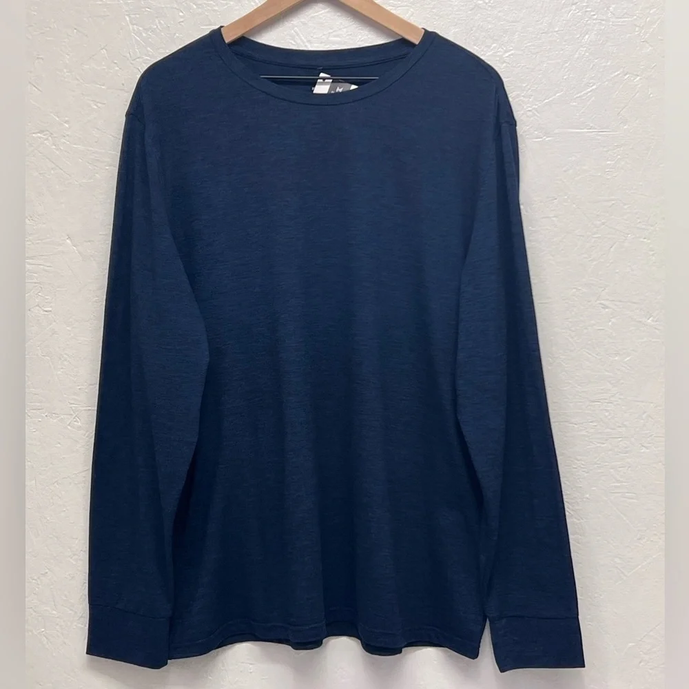 MEMBER'S Mark Men's Favorite Relaxed Fit Soft Long Sleeve Lounge Tee - Blue